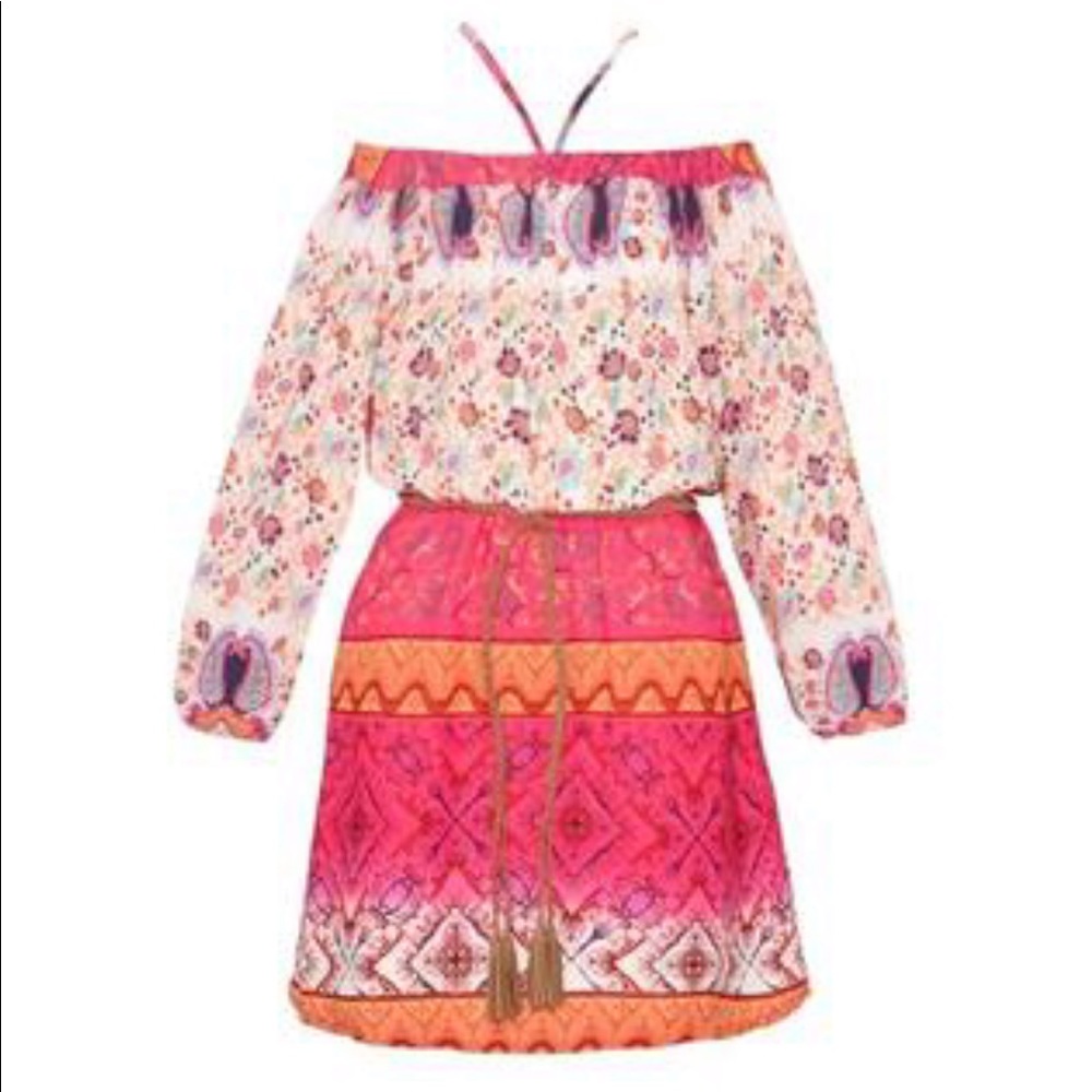 Rare Editions Fuchsia floral girls dress